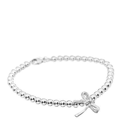 STERLING SILVER BOW BEAD BRACELET