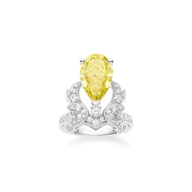 SOIR DE FETE YELLOW DIAMOND SILVER RING