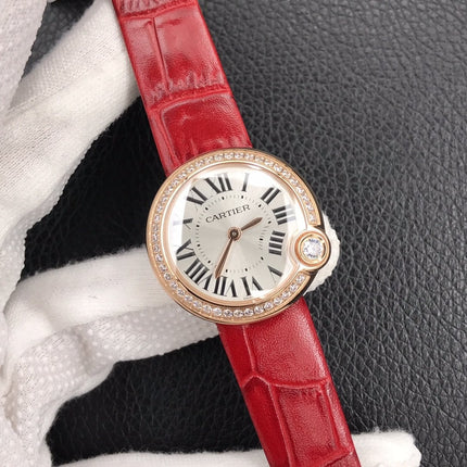 BALLON BLANC DE CARTIER QUARTZ ROSE GOLD CASE DIAMOND BEZEL