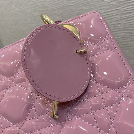 MINI LADY BAG 17 PINK PATENT CALFSKIN