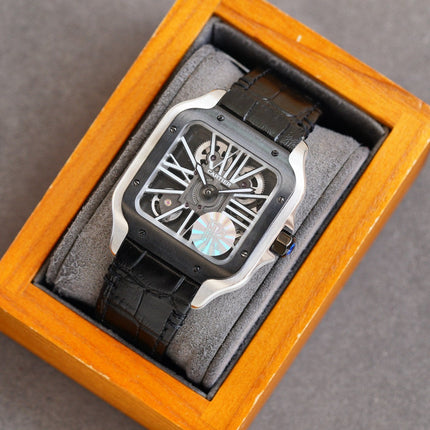 SANTOS BLACK BEZEL SKELETON