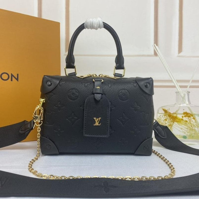 LV PETITE MALLE SOUPLE BLACK MONOGRAM EMPREINTE