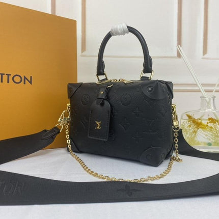 LV PETITE MALLE SOUPLE BLACK MONOGRAM EMPREINTE