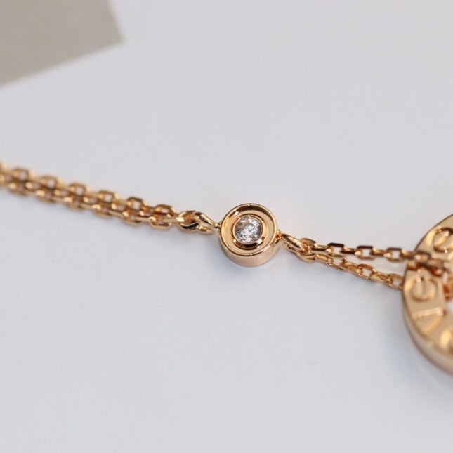 LOVE NECKLACE ADJUSTABLE ROSE GOLD 2 DIAMOND