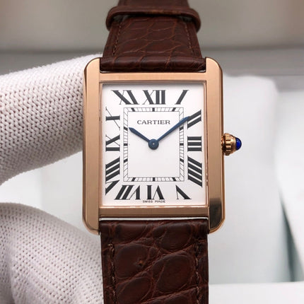 TANK LOUIS QUARTZ ROSE GOLD CASE