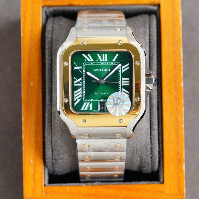 SANTOS 40MM TWO-TONE GREEN DIAL LIMITED EDITION