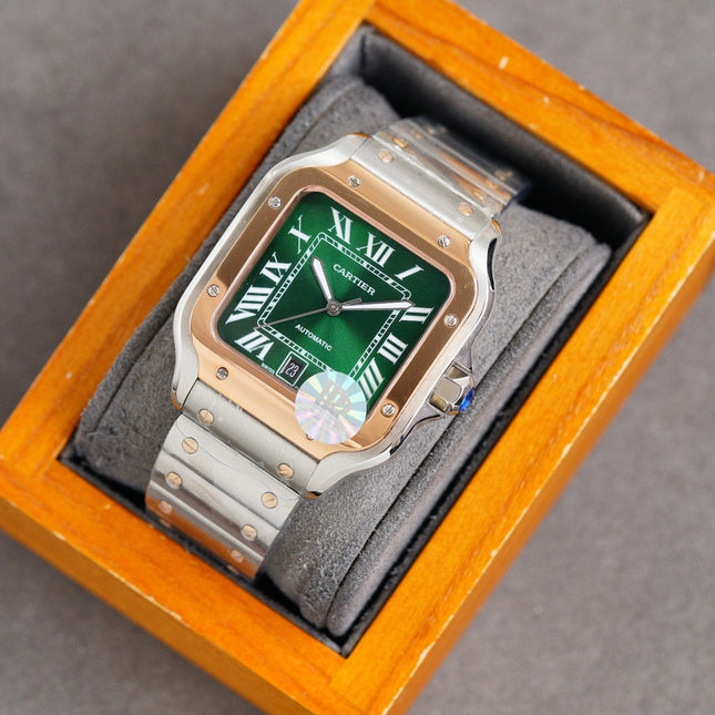 SANTOS 40MM TWO-TONE GREEN DIAL LIMITED EDITION