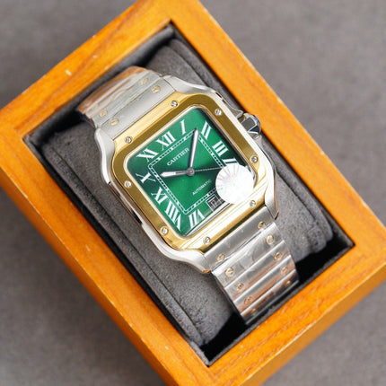 SANTOS 40MM TWO-TONE GREEN DIAL LIMITED EDITION