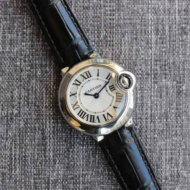 BALLON BLEU 28MM QUARTZ BLACK LEATHER