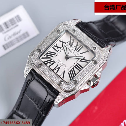 SANTOS 100XL 42MM DIAMOND STEEL CASE