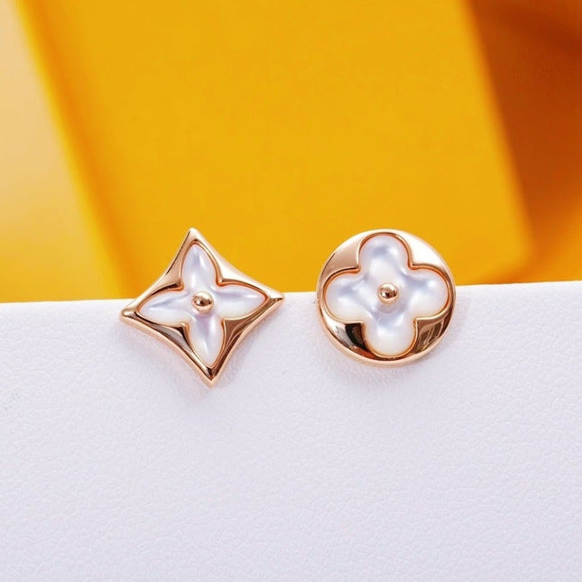 COLOR STAR AND SUN PINK GOLD EARRINGS