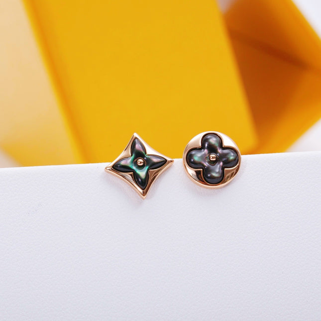 COLOR STAR AND SUN PINK GOLD EARRINGS