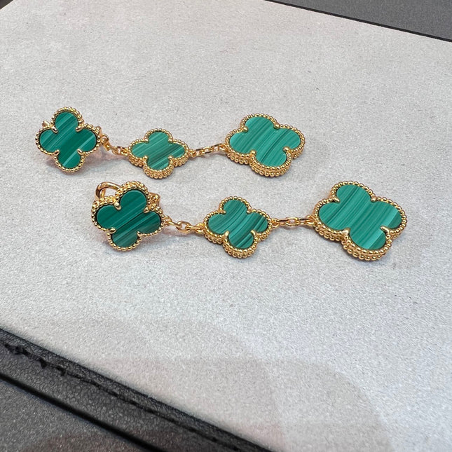 CLOVER MALACHITE 3 MOTIFS GOLD