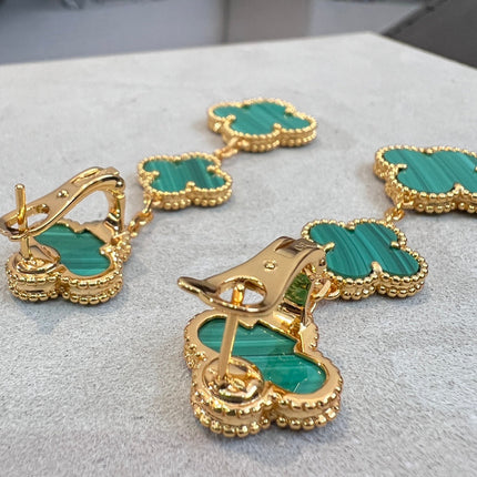 CLOVER MALACHITE 3 MOTIFS GOLD