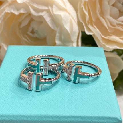 T WIRE TURQUOISE DIAMOND RING SILVER