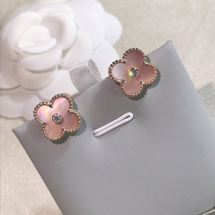 CLOVER PINK GOLD MOP EARRINGS