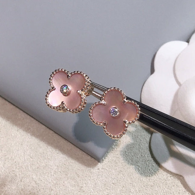 CLOVER PINK GOLD MOP EARRINGS