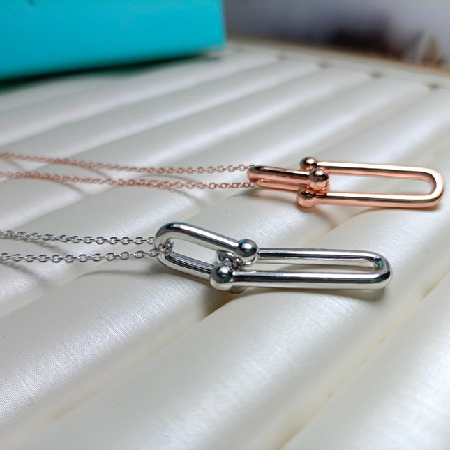 HARDWEAR DROP DOUBLE LINK PEDANT NECKLACE