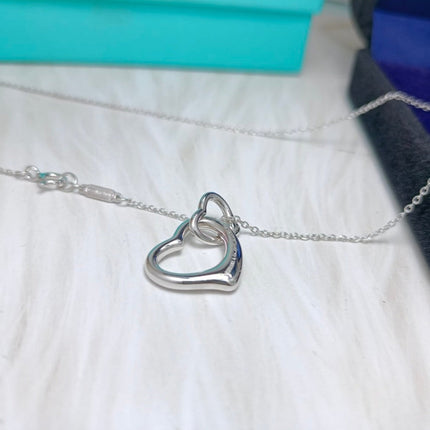 DOUBLE HEART SILVER NECKLACE