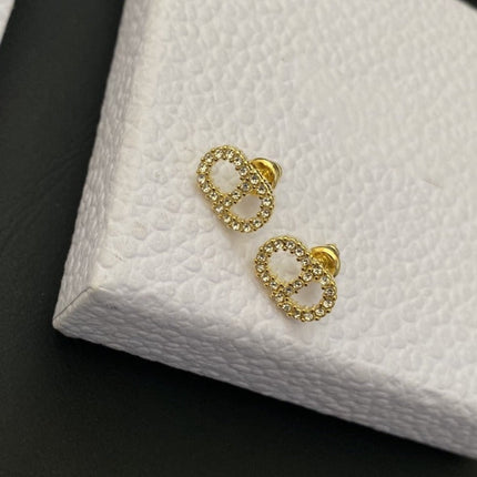 CD DROP EARRINGS GOLD DIAMOND