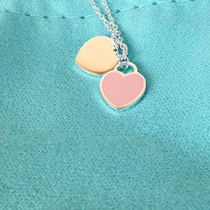 DOUBLE HEART PEDANT SILVER NECKLACE