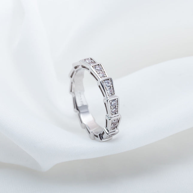 SERPENTI RING SILVER DIAMOND PAVED 3MM