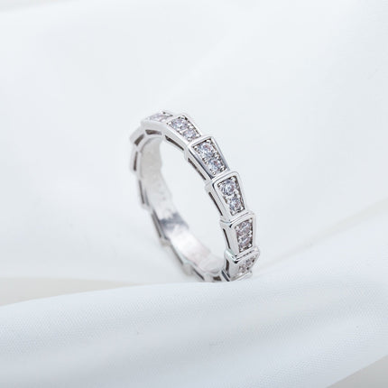 SERPENTI RING SILVER DIAMOND PAVED 3MM