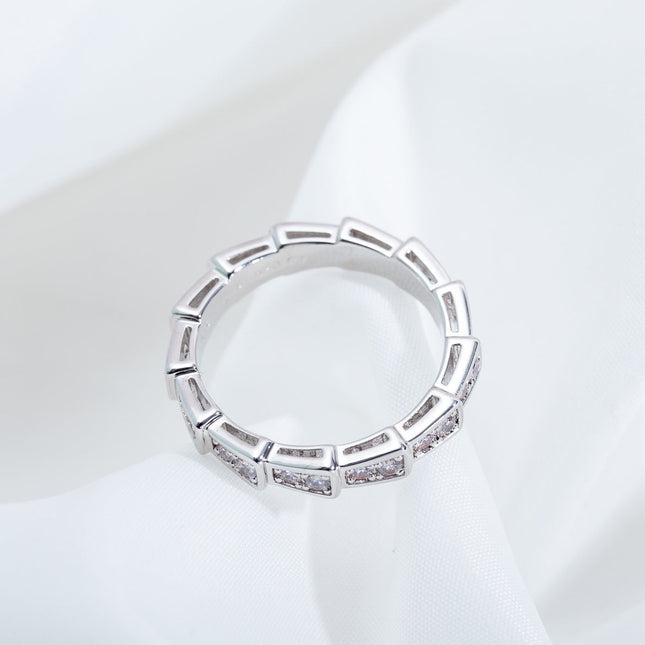 SERPENTI RING SILVER DIAMOND PAVED 3MM