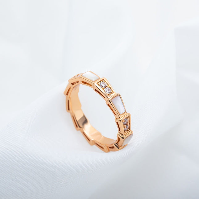 SERPENTI RING PINK GOLD DIAMOND MOP 3MM