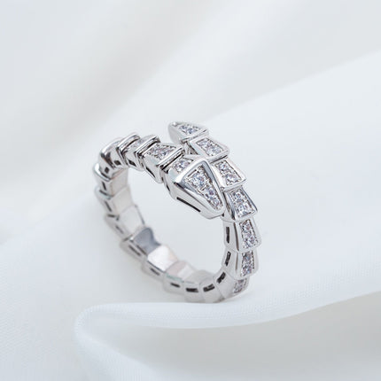 SERPENTI RING SILVER DIAMOND PAVED 4MM