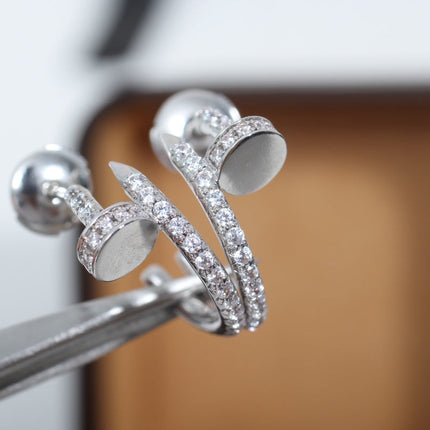 JUSTE EARRINGS 12.75MM SILVER DIAMOND