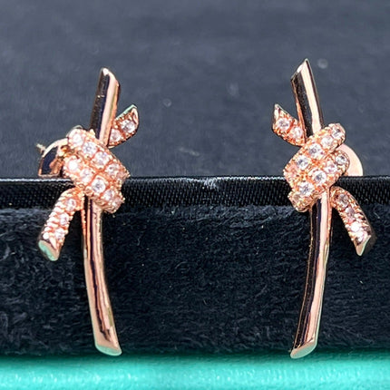 KNOT EARRINGS PINK GOLD DIAMOND