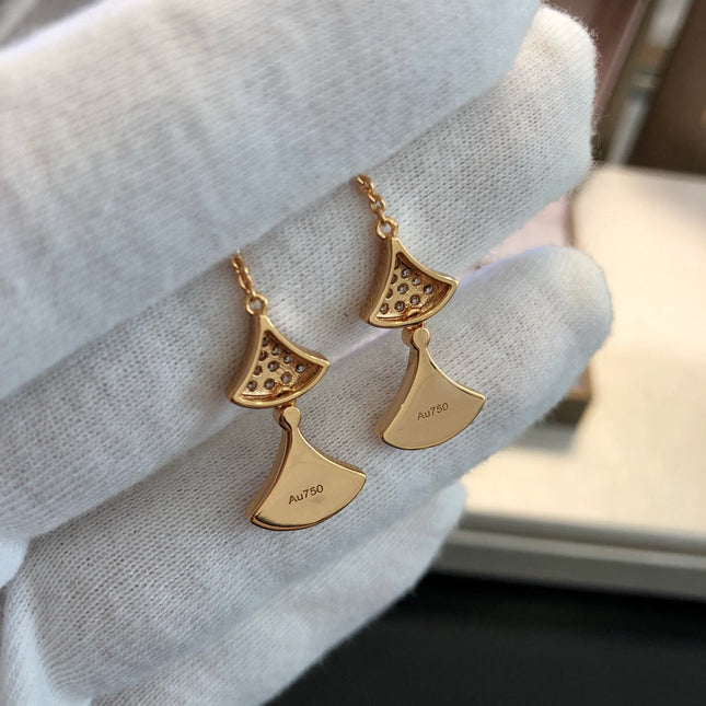 DREAM EARRINGS 3 MOTIFS DIAMOND MOP PINK GOLD