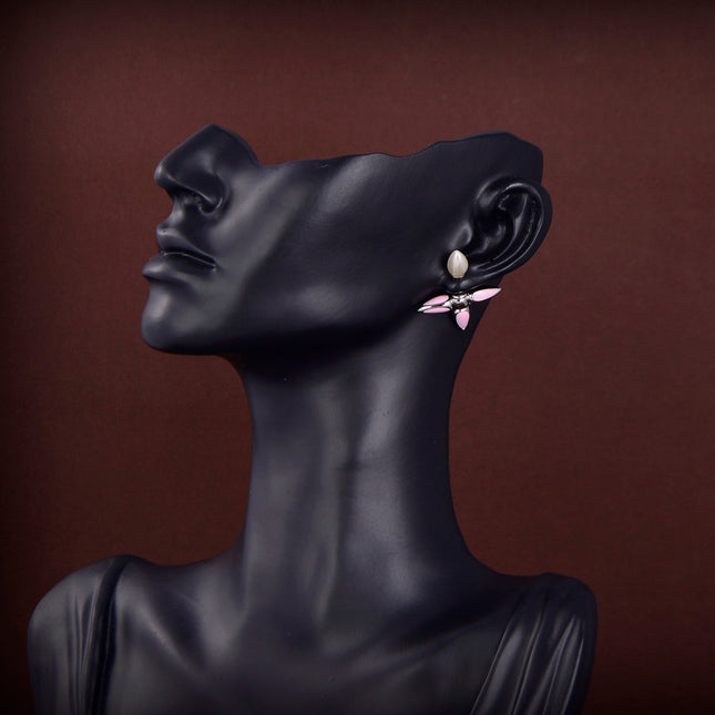 LOUISETTE EARRINGS PINK MOP SILVER EARRINGS