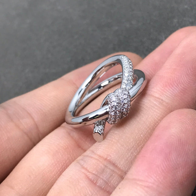 KNOT RING DOUBLE ROW DIAMOND