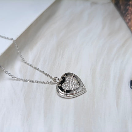 HEART DIAMONDS PEDANT NECKLACE