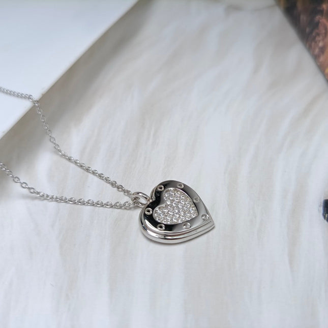 HEART DIAMONDS PEDANT NECKLACE