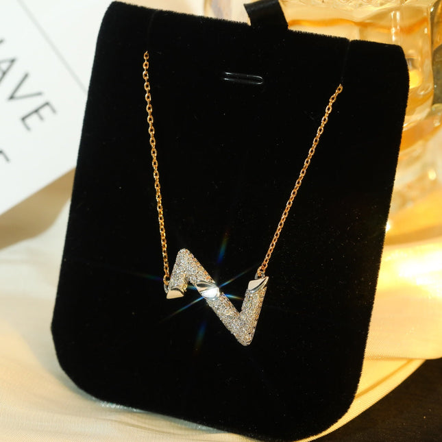 VOLT SILVER DIAMOND PEDANT NECKLACE