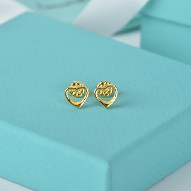 OPEN HEART STUD EARRINGS