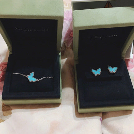 BUTTERFLY TURQUOISE SILVER EARRINGS