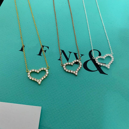 LARGE DIAMOND HEART NECKLACE