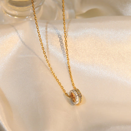 QUATRE 2 ROW PEDANT GOLD DIAMOND NECKLACE