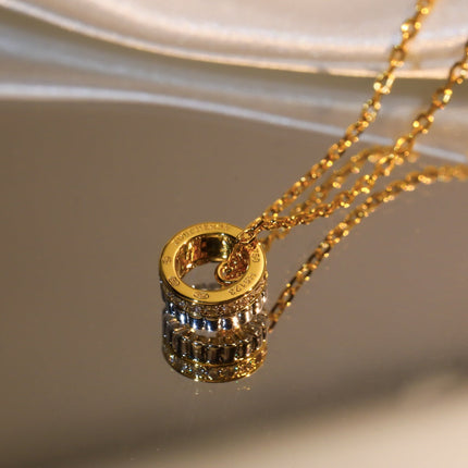 QUATRE DIAMOND PINK GOLD NECKLACE