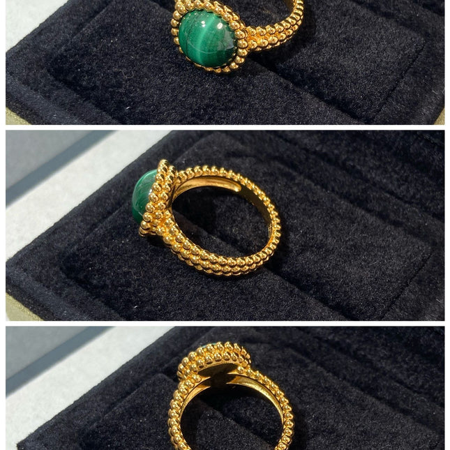 COULEURS MALACHITE PINK GOLD RING