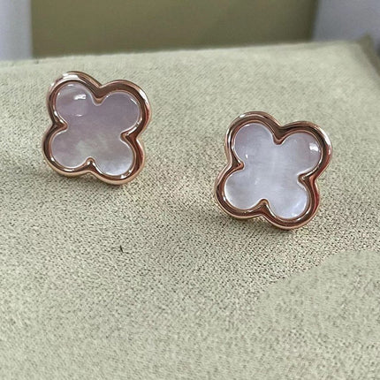 PURE CLOVER MOP PINK GOLD EARRINGS