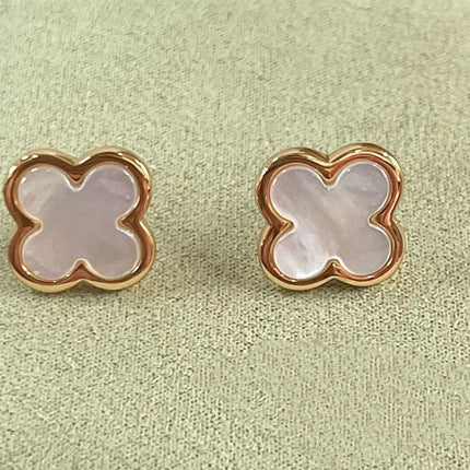 PURE CLOVER MOP PINK GOLD EARRINGS