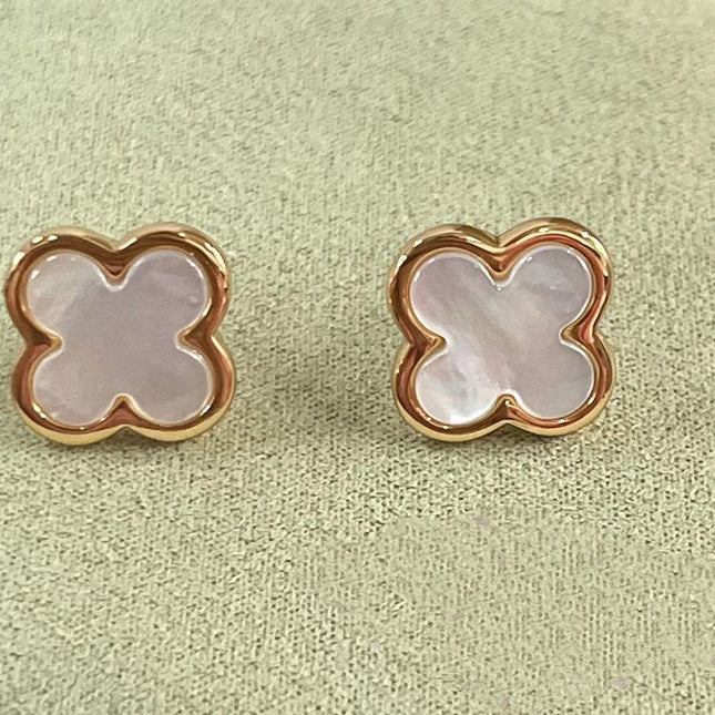 PURE CLOVER MOP PINK GOLD EARRINGS