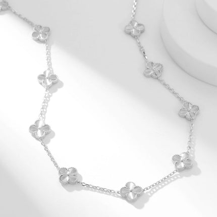 CLOVER 20 MOTIF SILVER NECKLACE