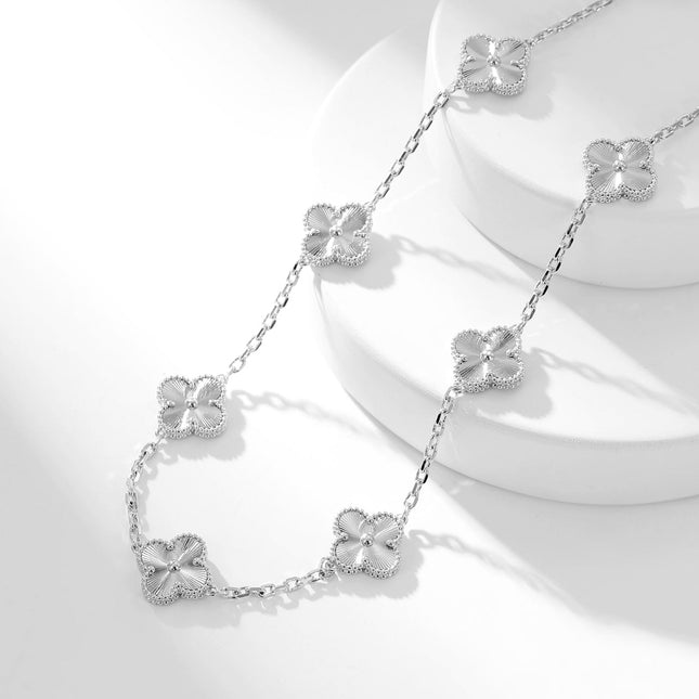 CLOVER 20 MOTIF SILVER NECKLACE