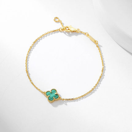 CLOVER BRACELET MALACHITE 1 MOTIF